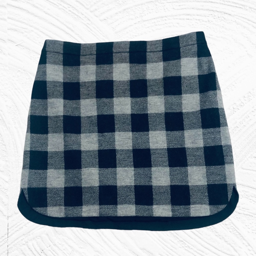 Madewell Plaid Wool Mini Skirt Size 8